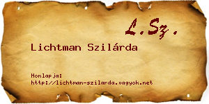 Lichtman Szilárda névjegykártya